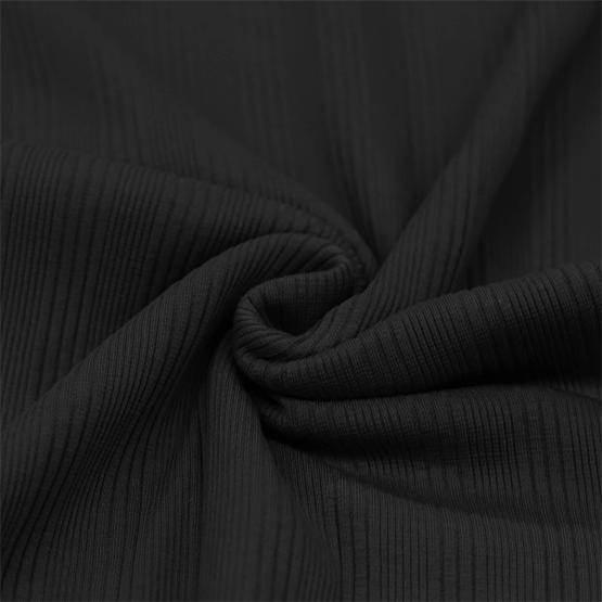 Black uregelmessig ribbjersey