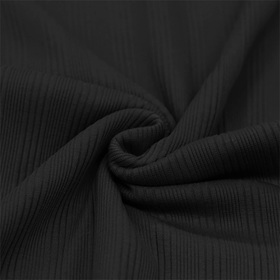 Black uregelmessig ribbjersey