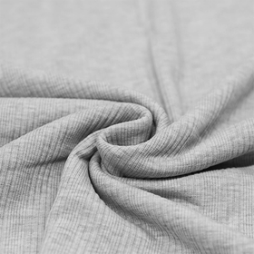 Grey melange uregelmessig ribbjersey