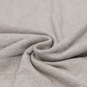 Beige melange uregelmessig ribbjersey