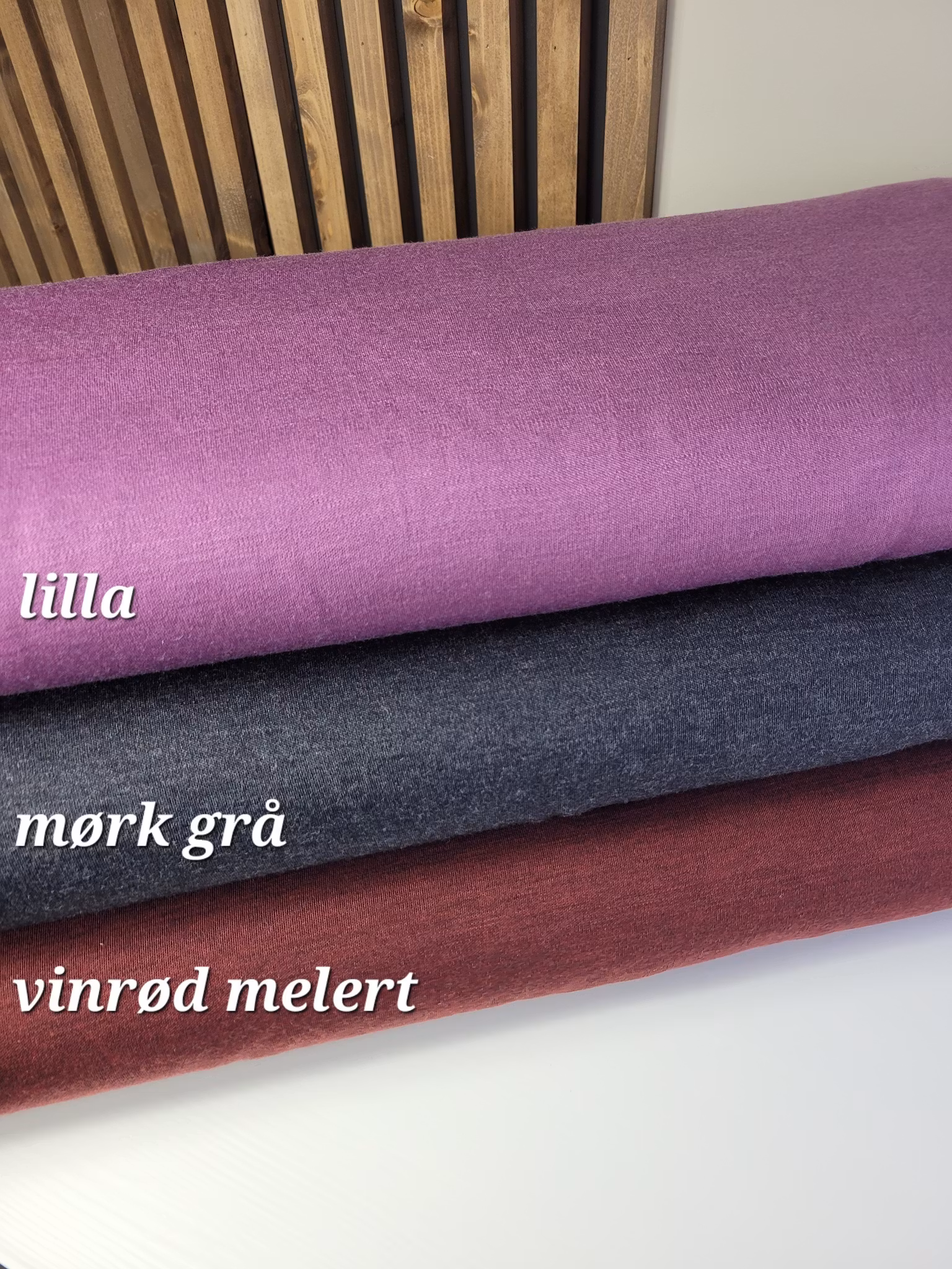 Merinoull interlock Vinrød melert