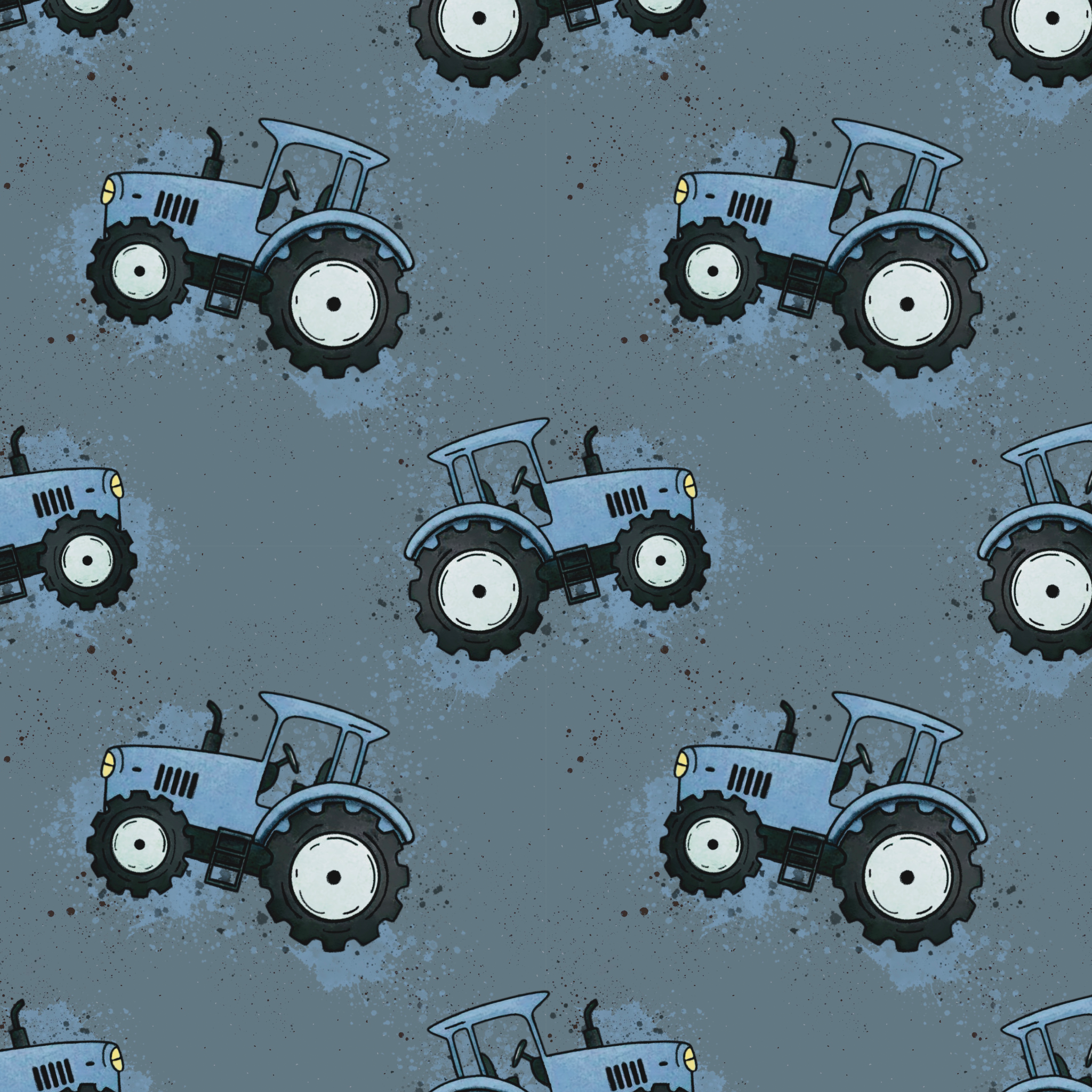 Traktor blå blå jersey
