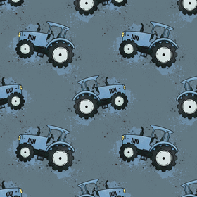 Traktor blå blå jersey