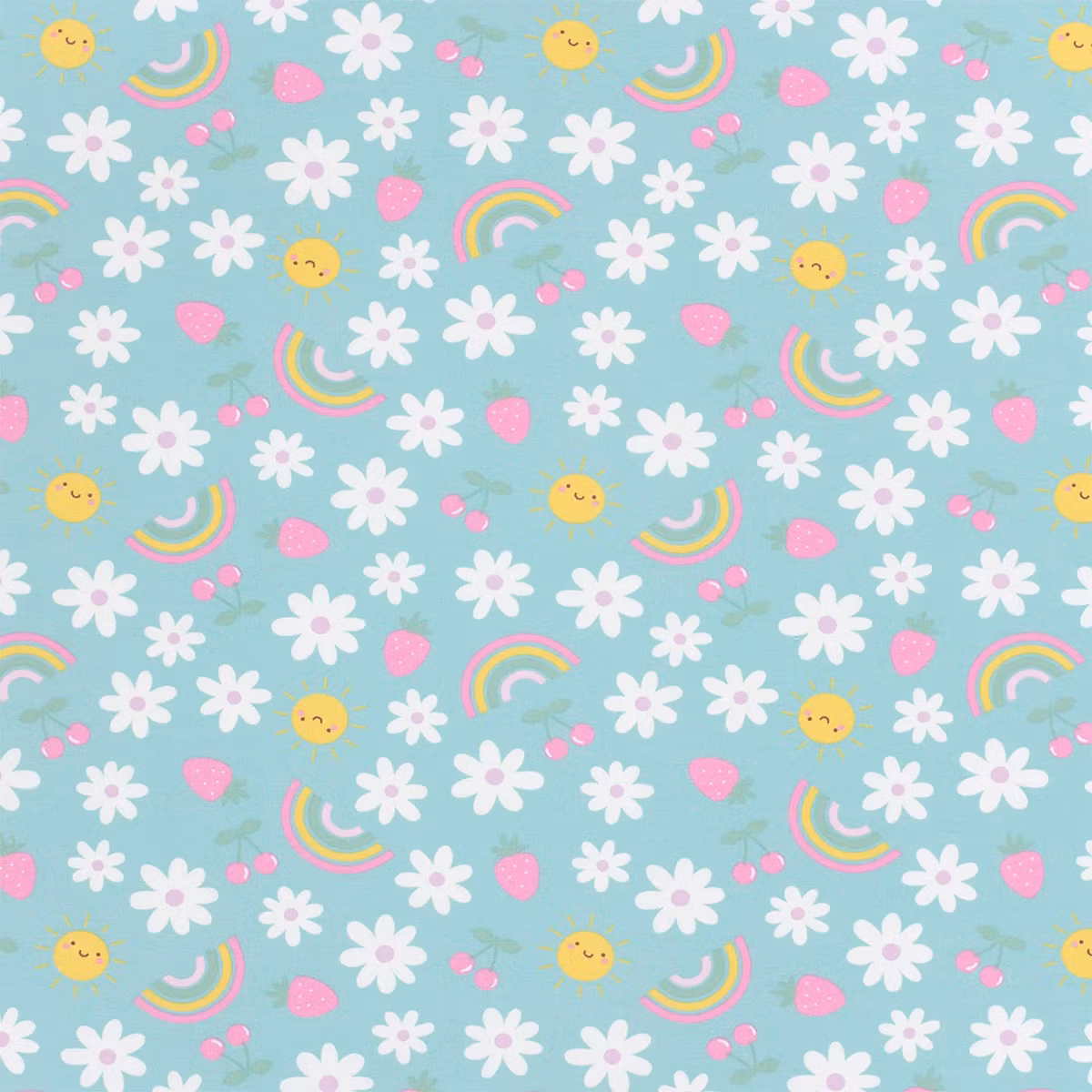 Flowers mint jersey