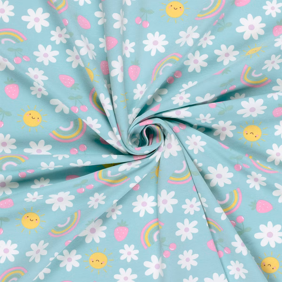 Flowers mint jersey