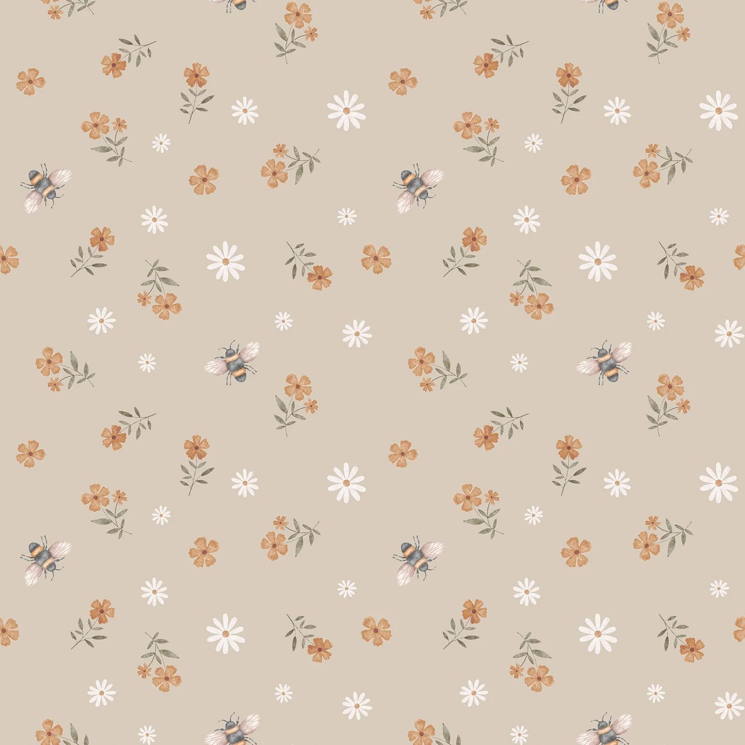 Flowers beige jersey