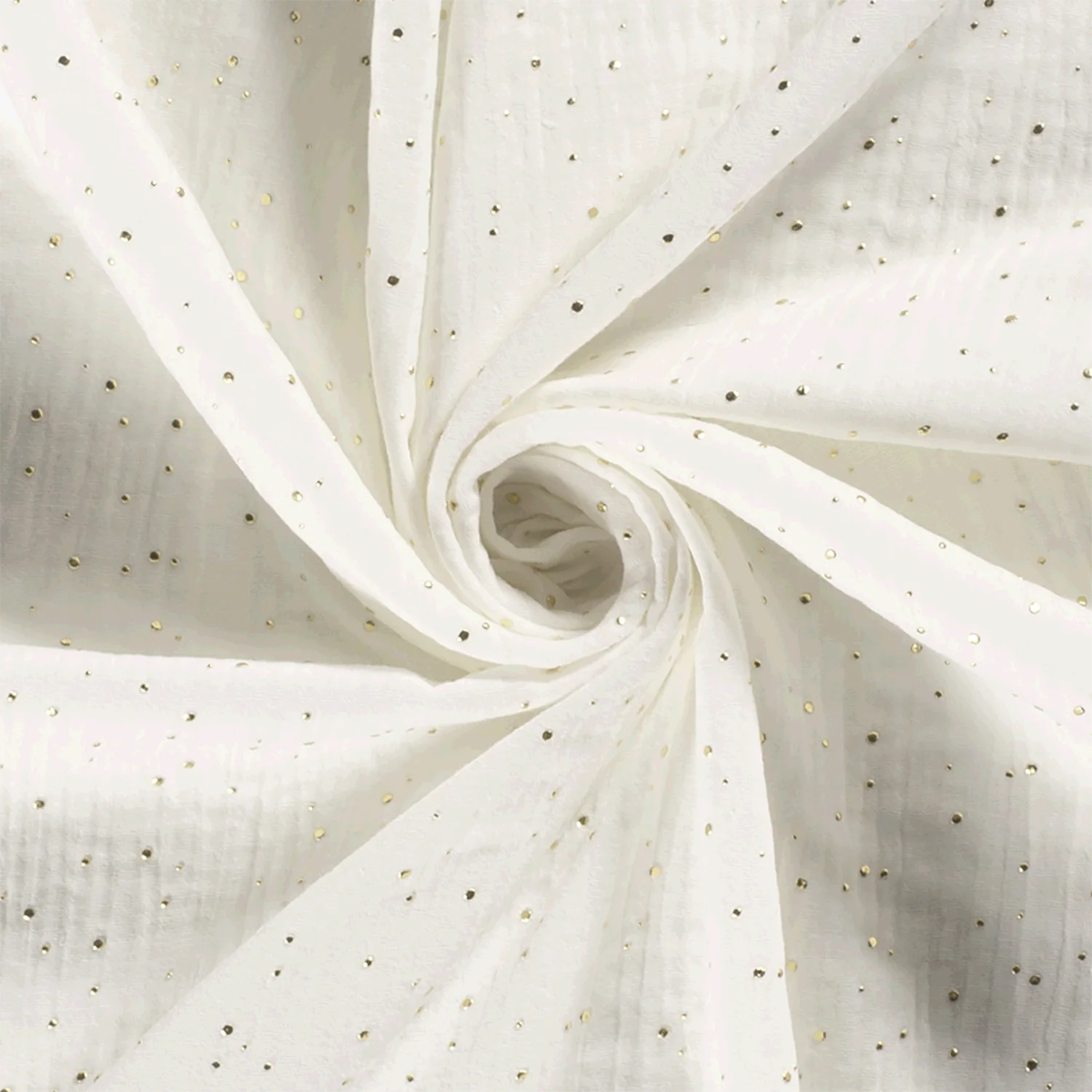 Foiled dots offwhite musselin