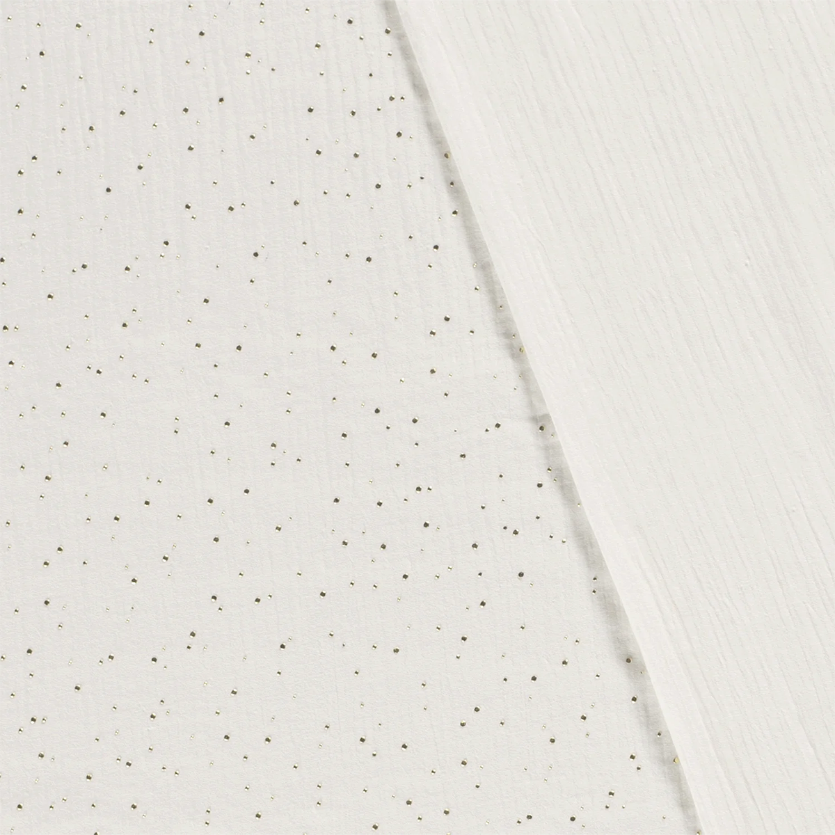 Foiled dots offwhite musselin