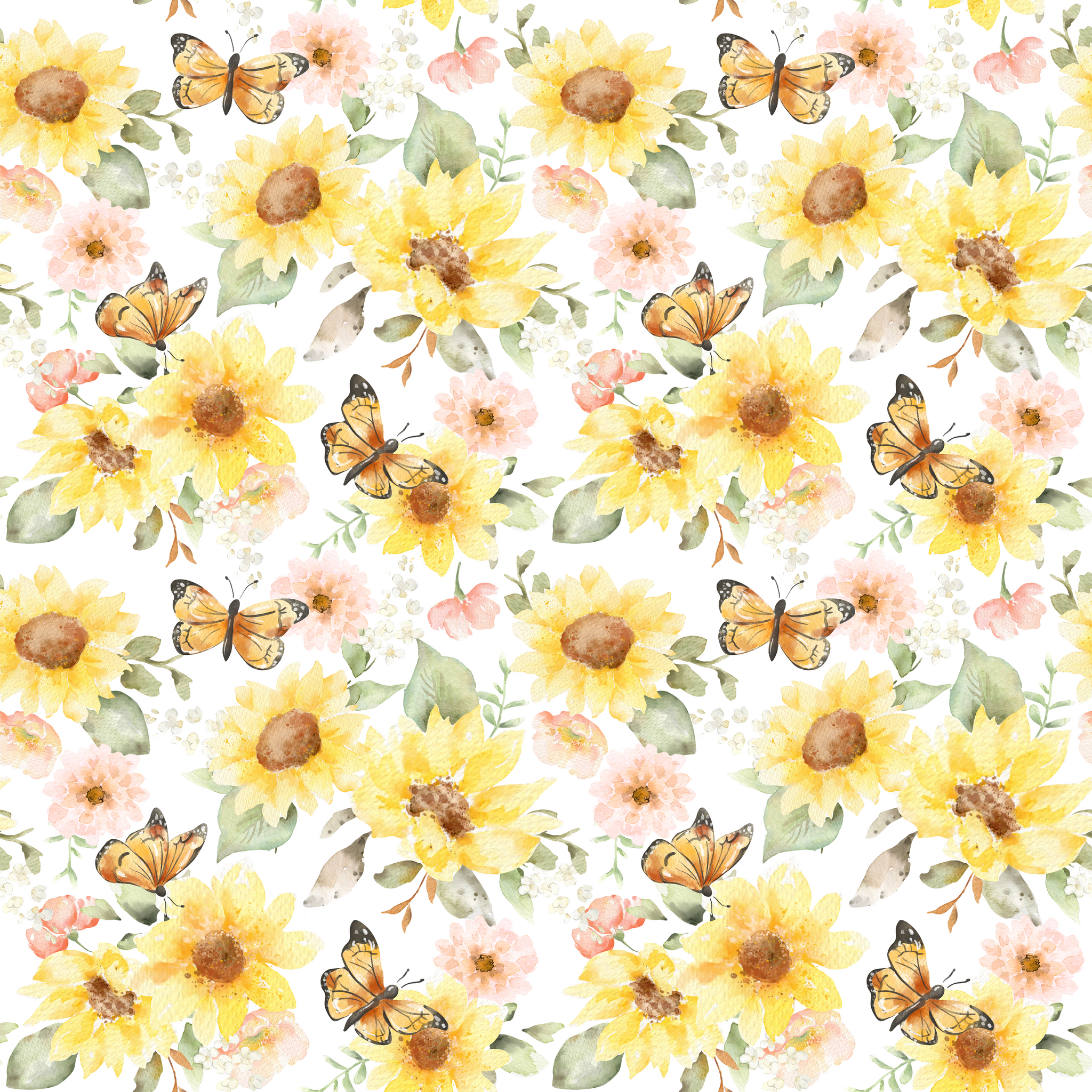 Floral Sunny uregelmessig ribbjersey