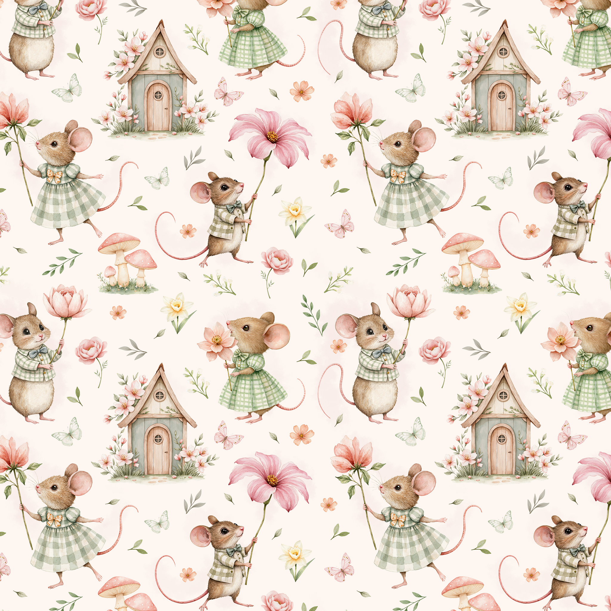 Mus med blomster jersey