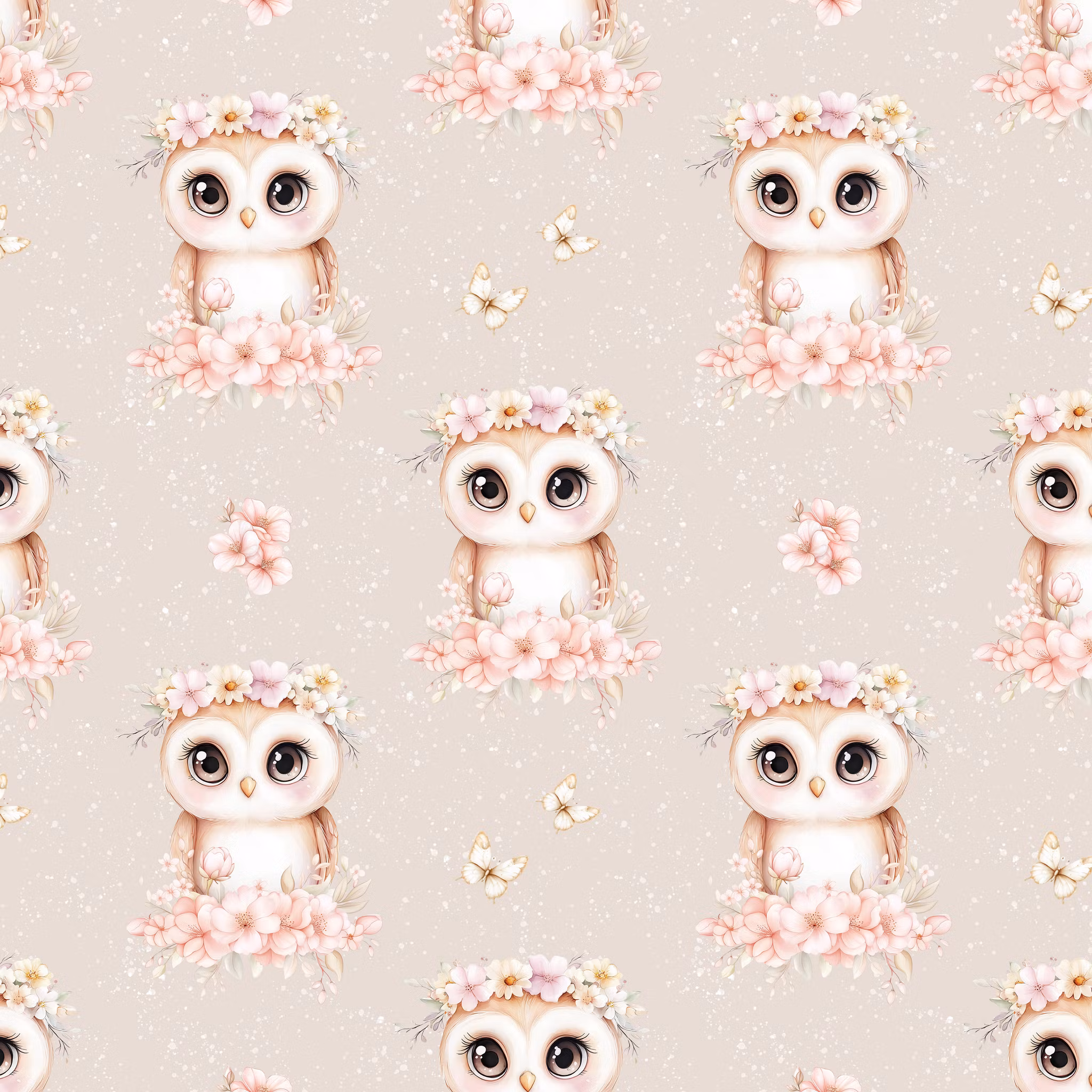 Ugle med blomster ribbjersey