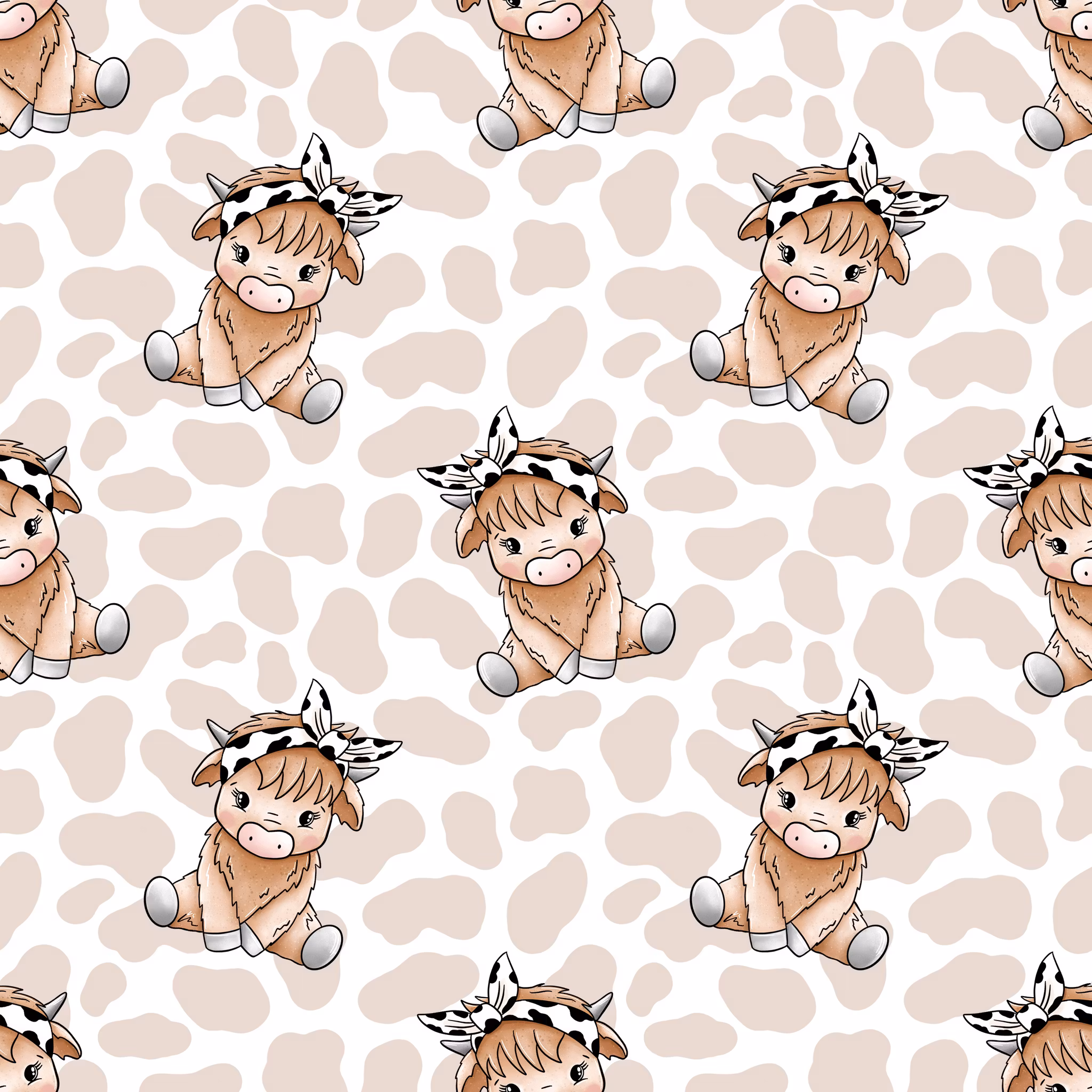 Cute higland cow uregelmessig ribbjersey