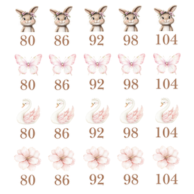 Rosa størrelsesmerker multi
