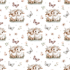 Baby lambs with butterflies jersey