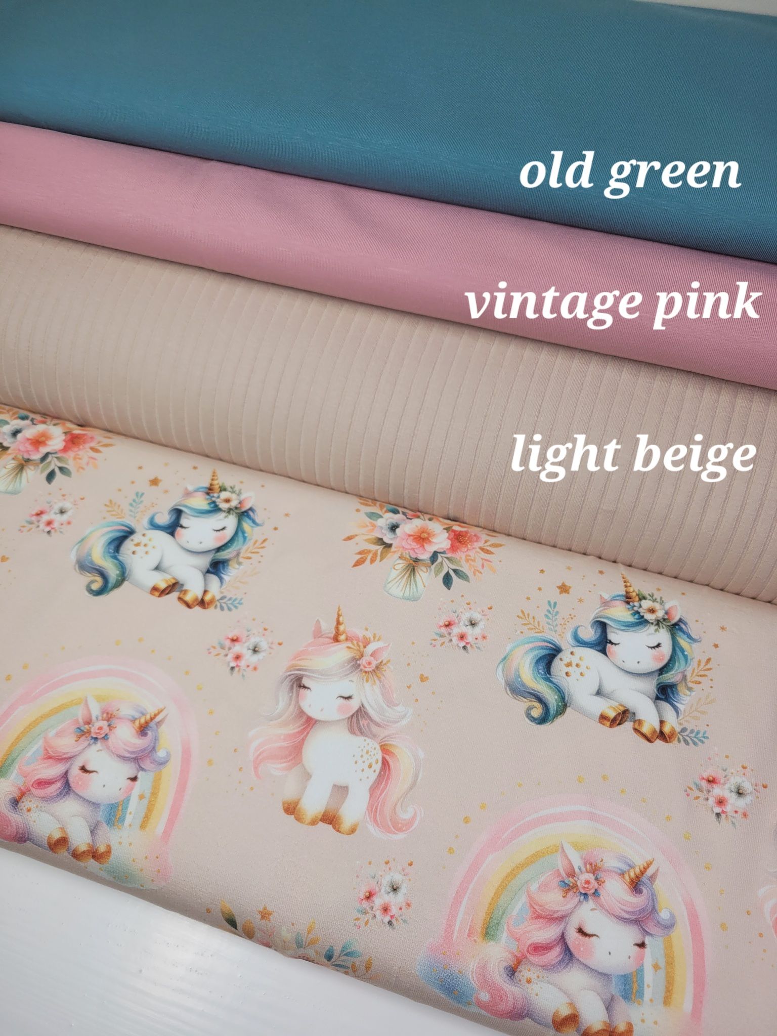 Pastel enhjørning beige jersey
