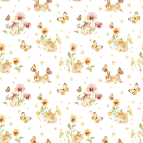 Kanin i blomstereng jersey