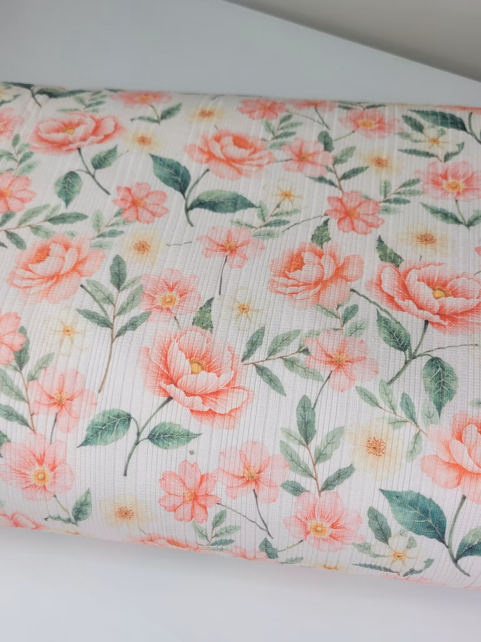 Floral Nina uregelmessig ribbjersey