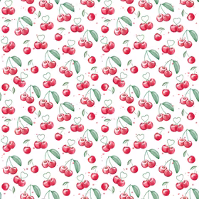 Cherry hvit Bomulls Poplin