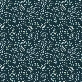 Green leaves Bomulls Poplin