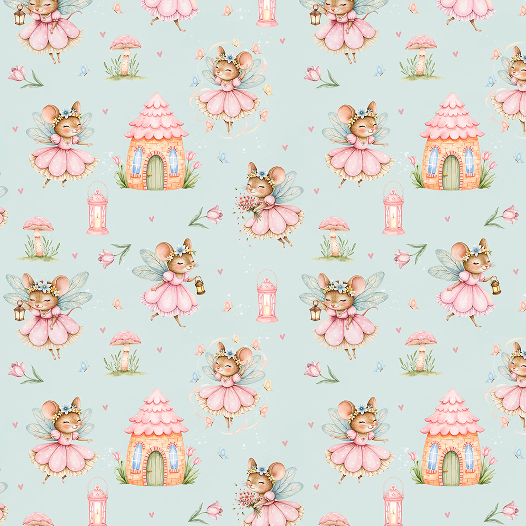 Fe mus med blomster jersey