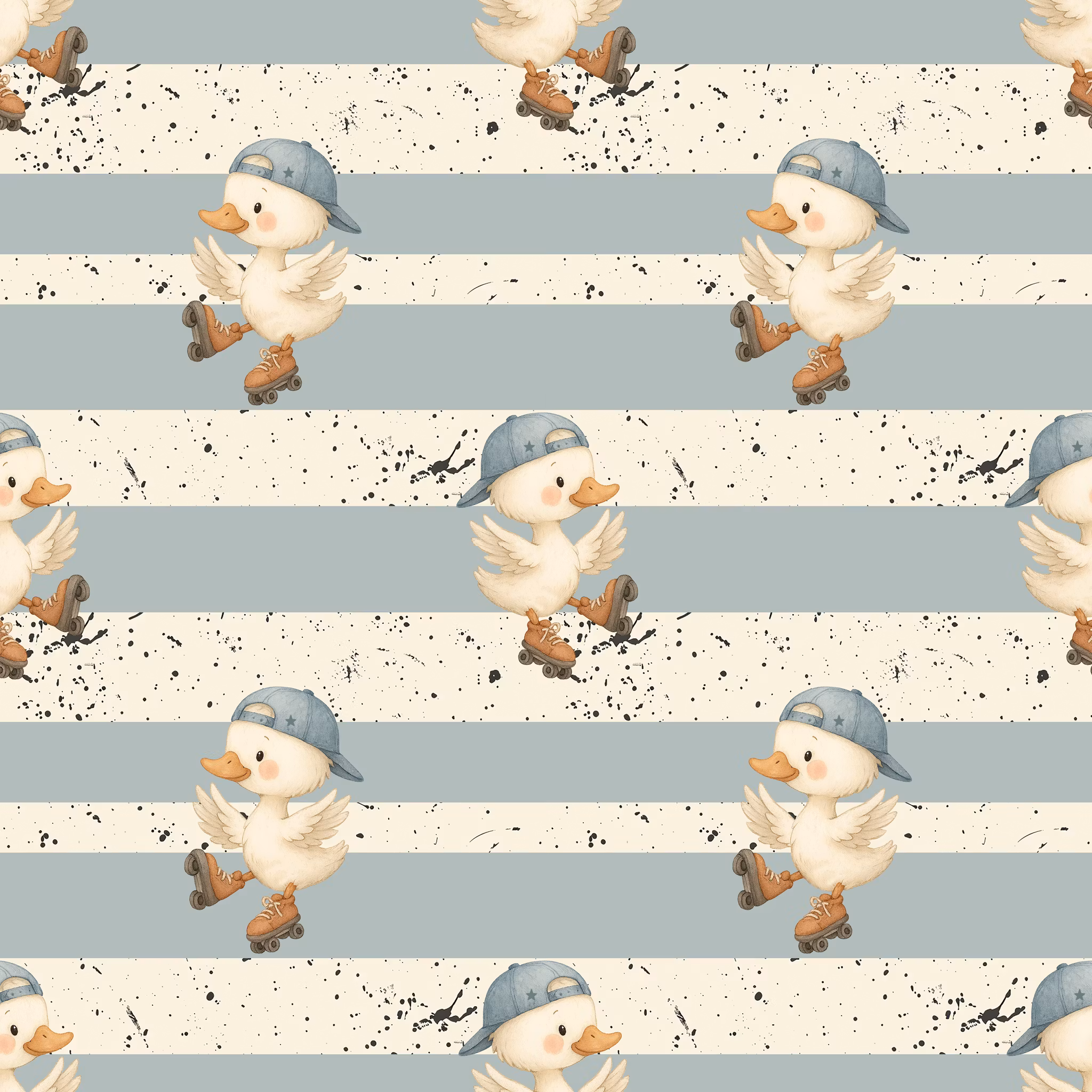 Quack på rulleskøyter French terry