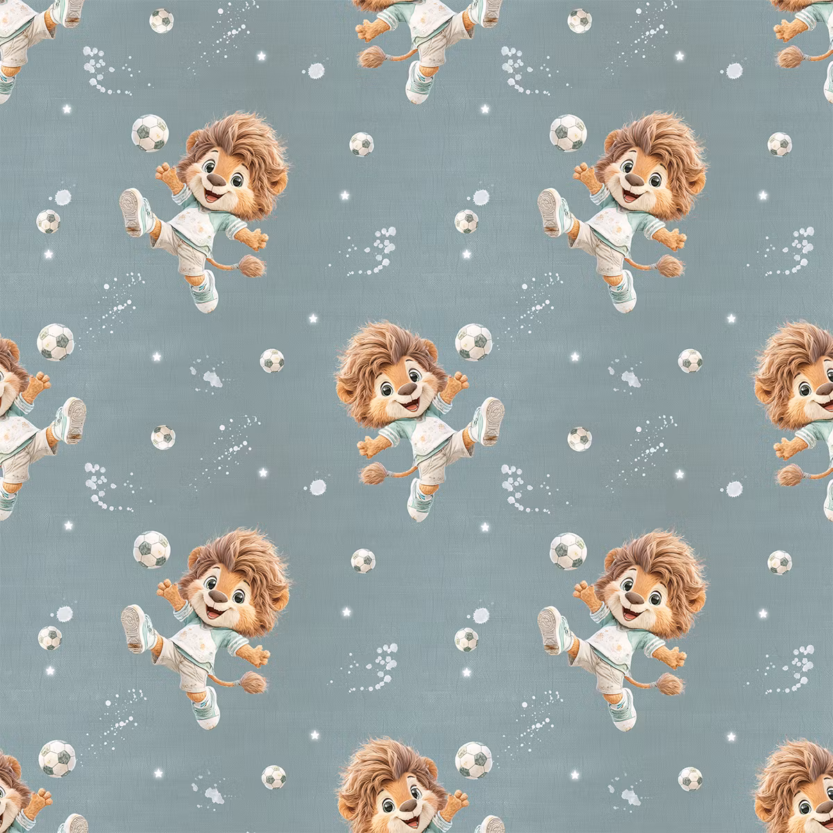 Løve med fotball French terry