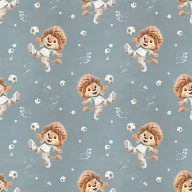 Løve med fotball French terry