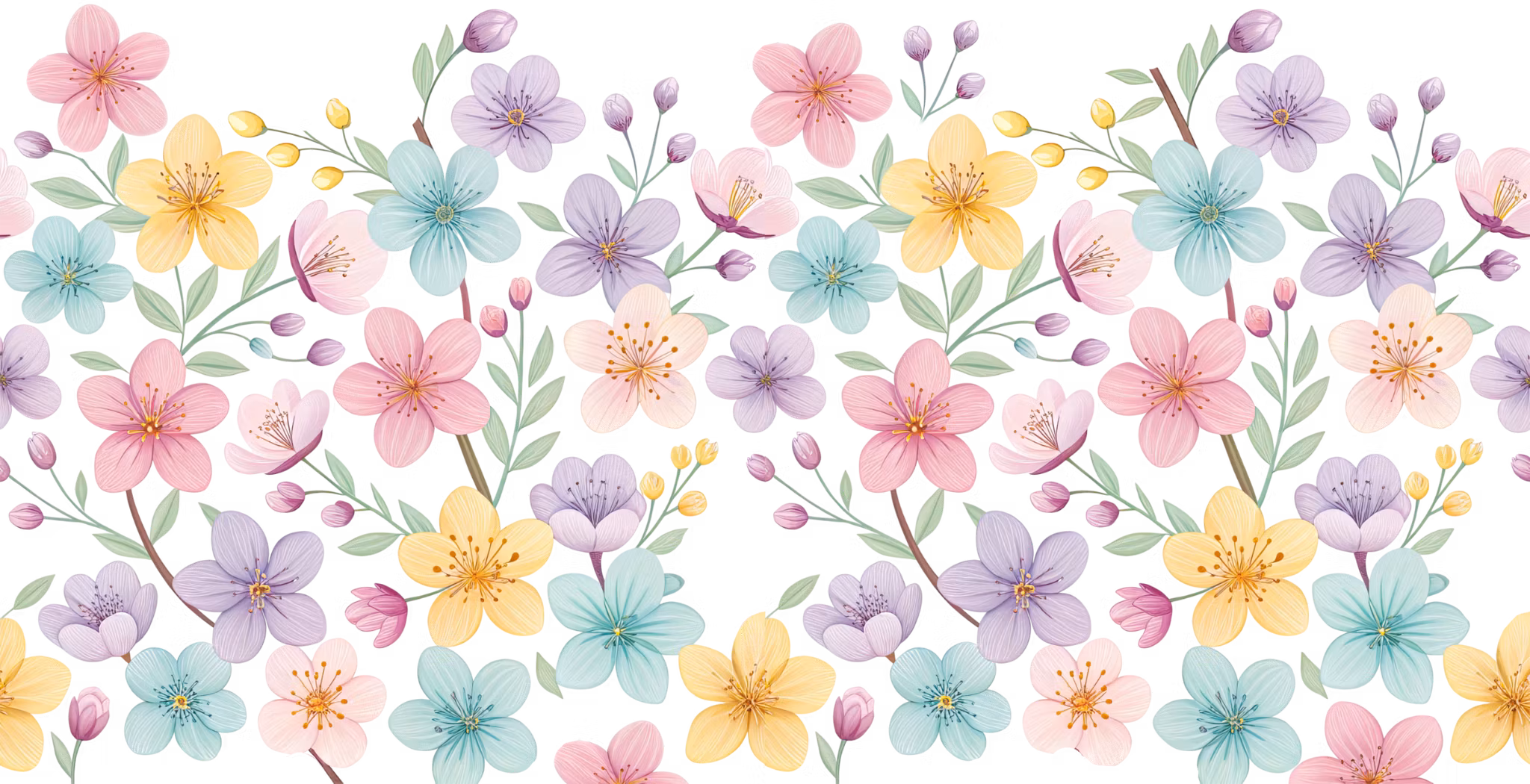 Floral Pastell klistremerke