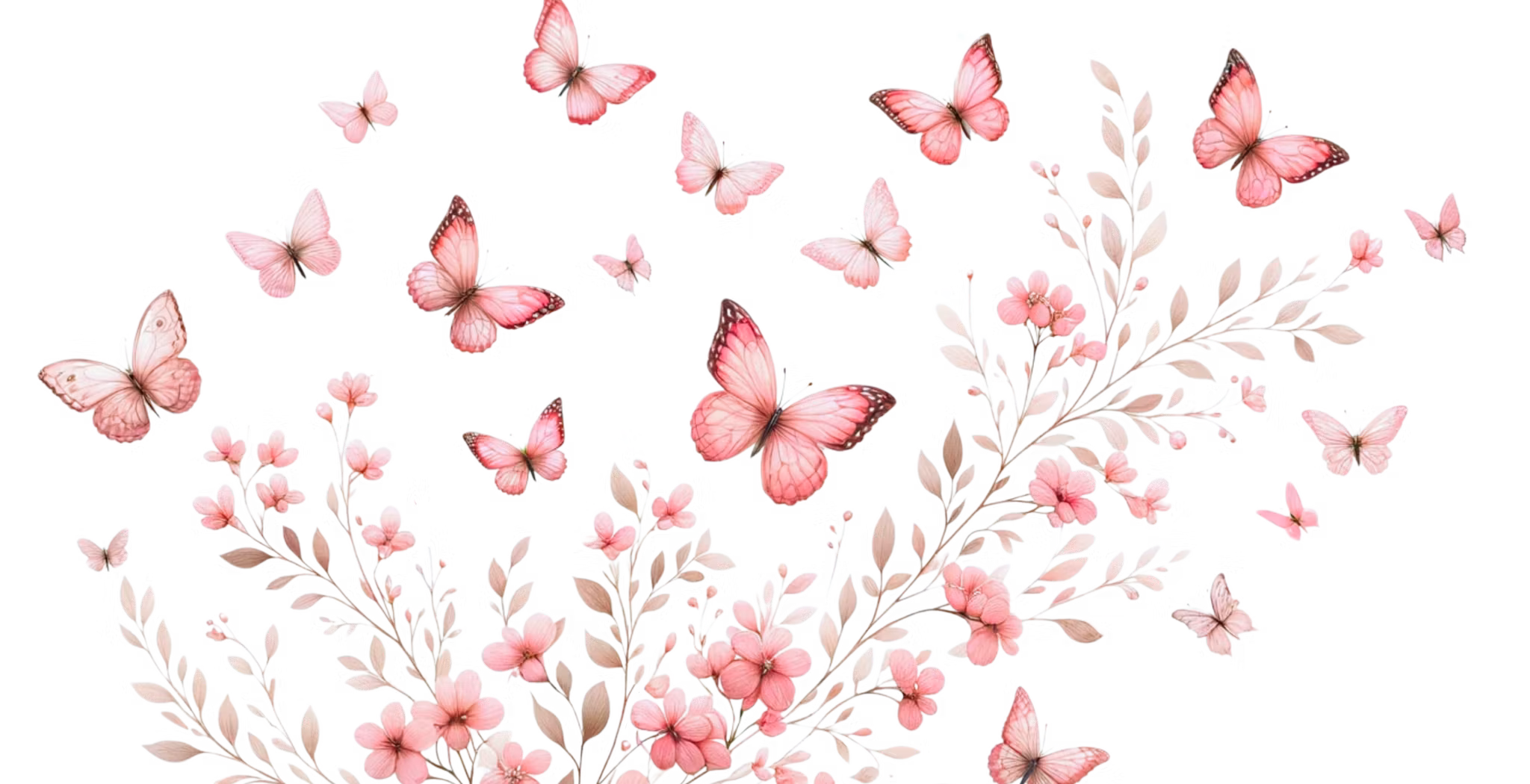 Floral Pinki klistremerke