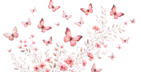 Floral Pinki klistremerke