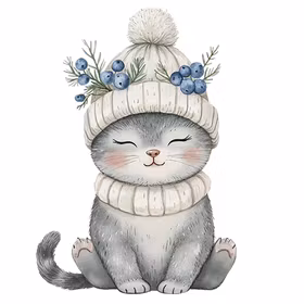 Winter cozy cat