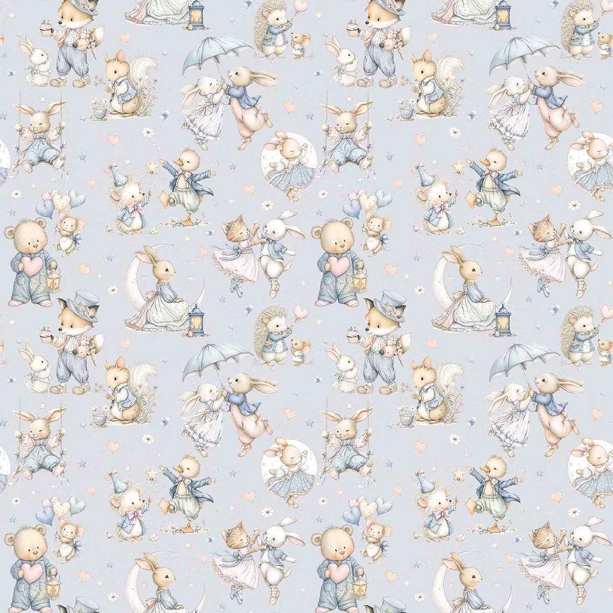 Dyr i godt selskap blå French terry