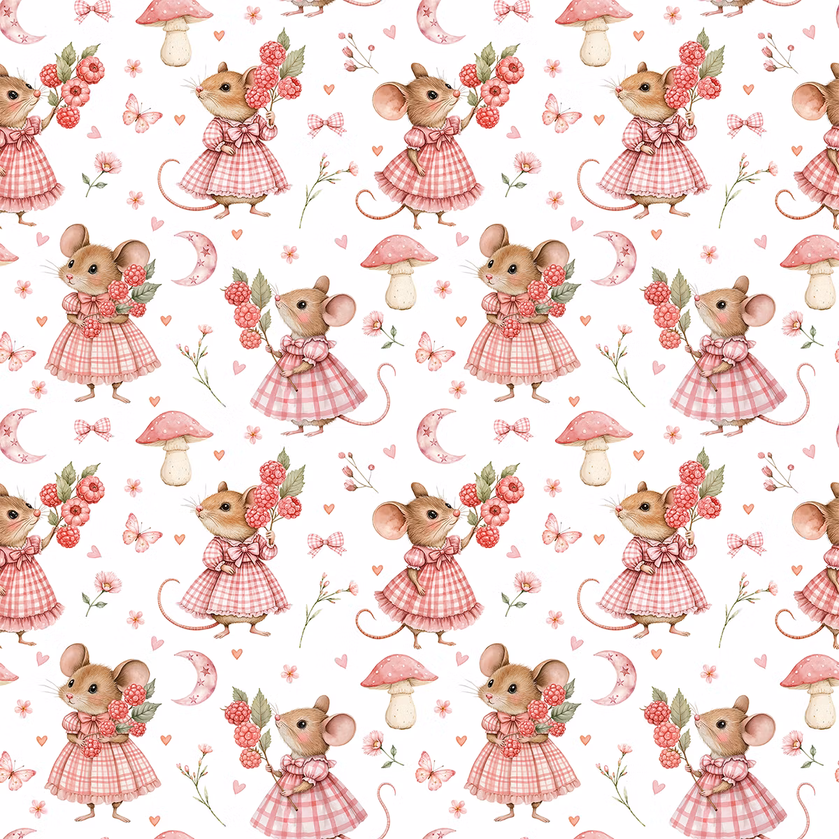 Mus med bringebær French terry