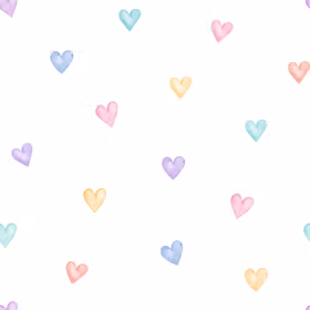 Regnbue hjerter Bomulls Poplin