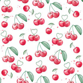 Cherry hvit Bomulls Poplin