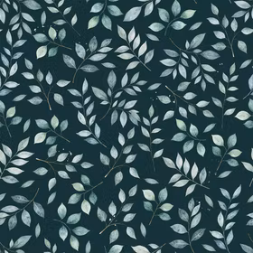 Green leaves Bomulls Poplin