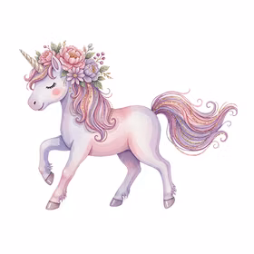 Unicorn in rainbow dreams