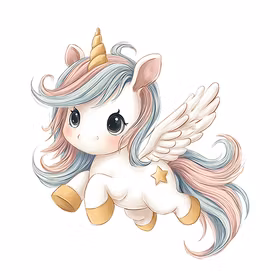 Enhjørning i duse toner