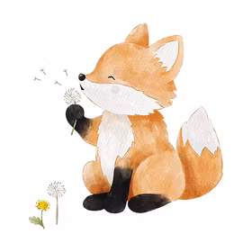 Fox with dandalion