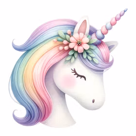 Enhjørning i pastell