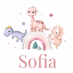 Figur og navn til lue Dino rosa