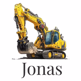 Figur og navn til lue Gravemaskin