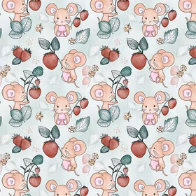 Mice and strawberries green jersey