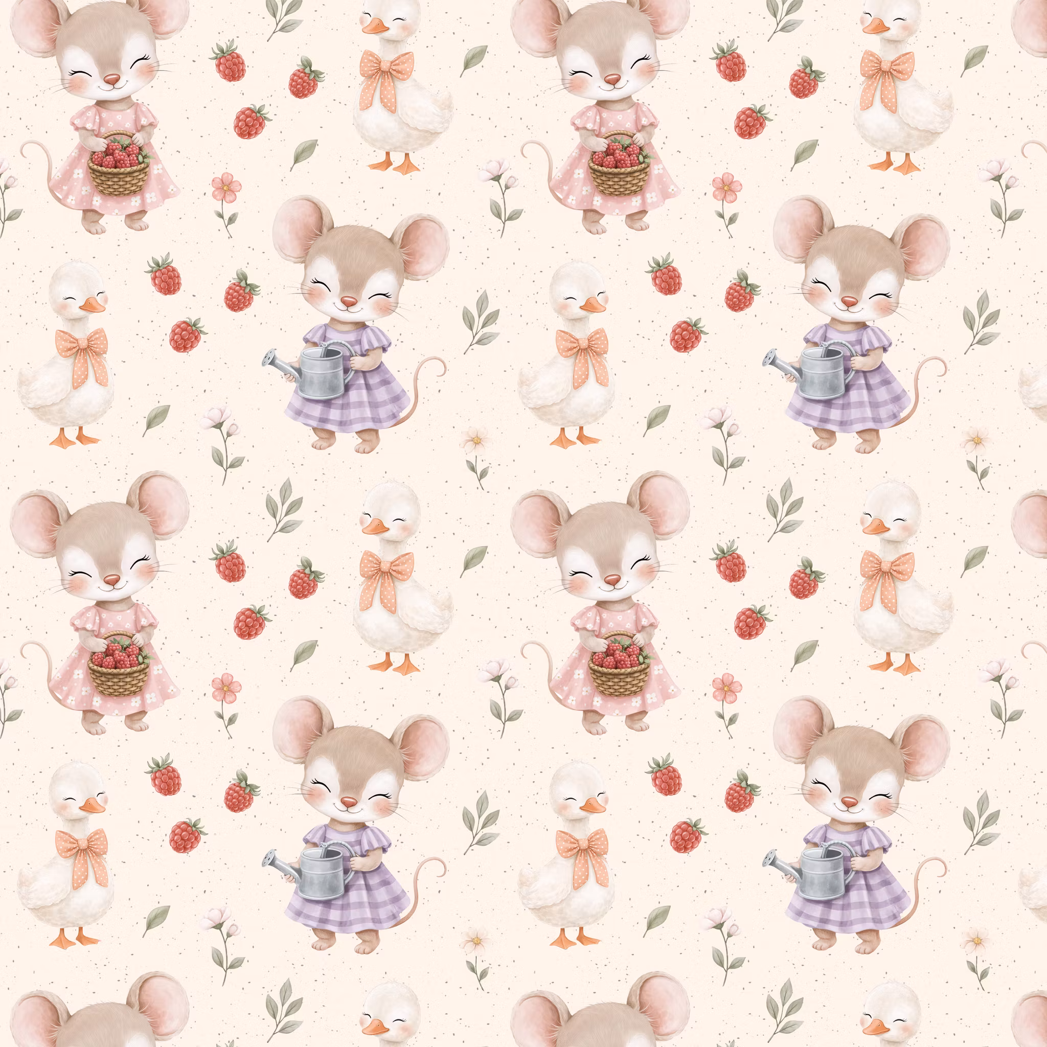 Mus som plukker bringebær jersey