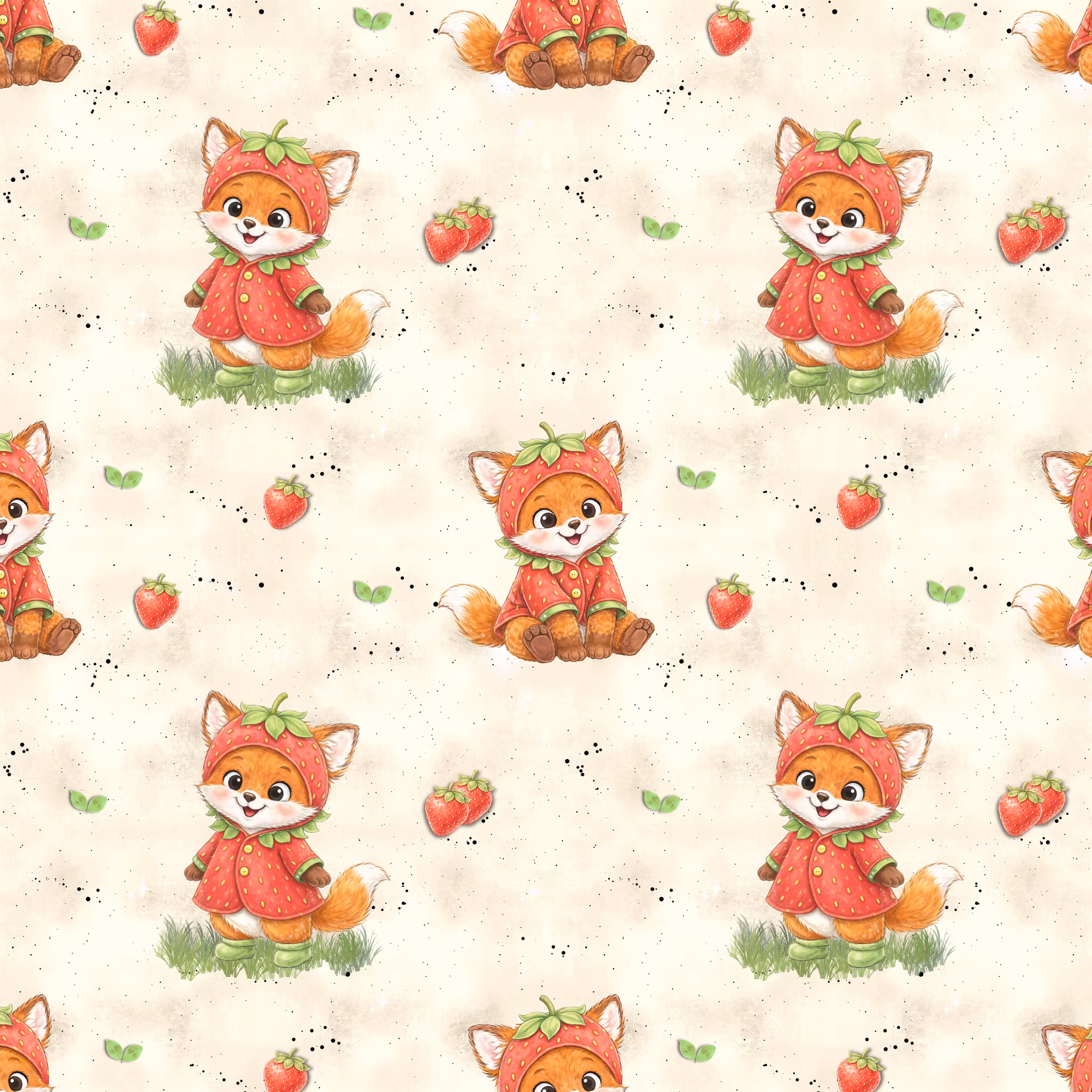 Baby fox with strawberries jersey