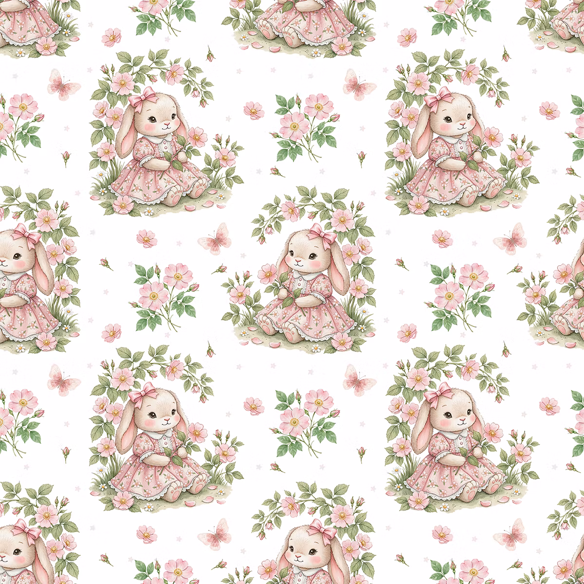 Vintage floral bunny jersey