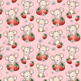 Jordbærmus rosa jersey