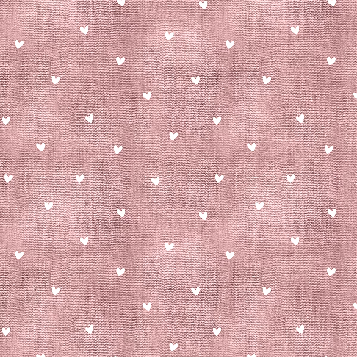 Denim rosa hjerter French terry