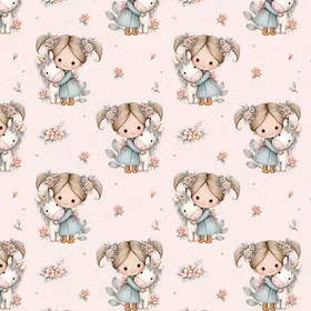 Girl and Unicorn French terry