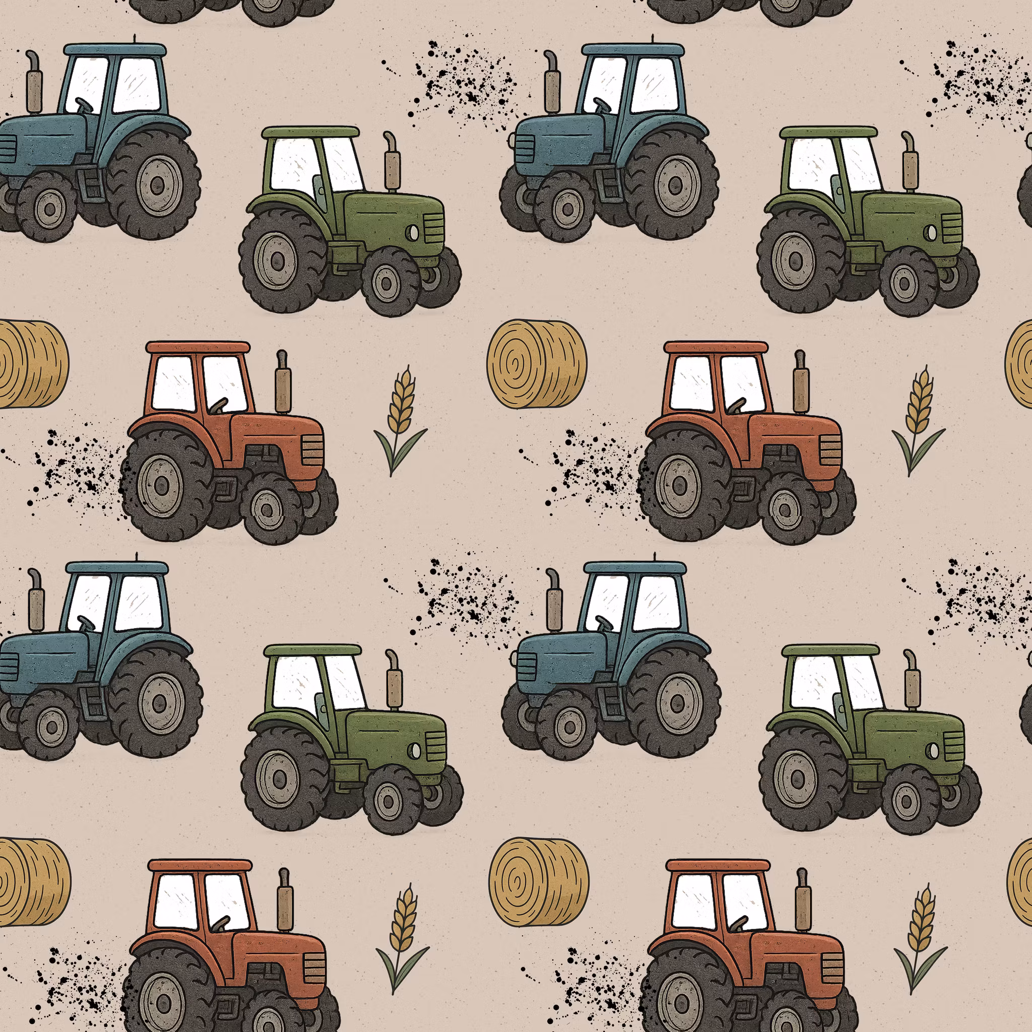 Traktor dus beige French terry